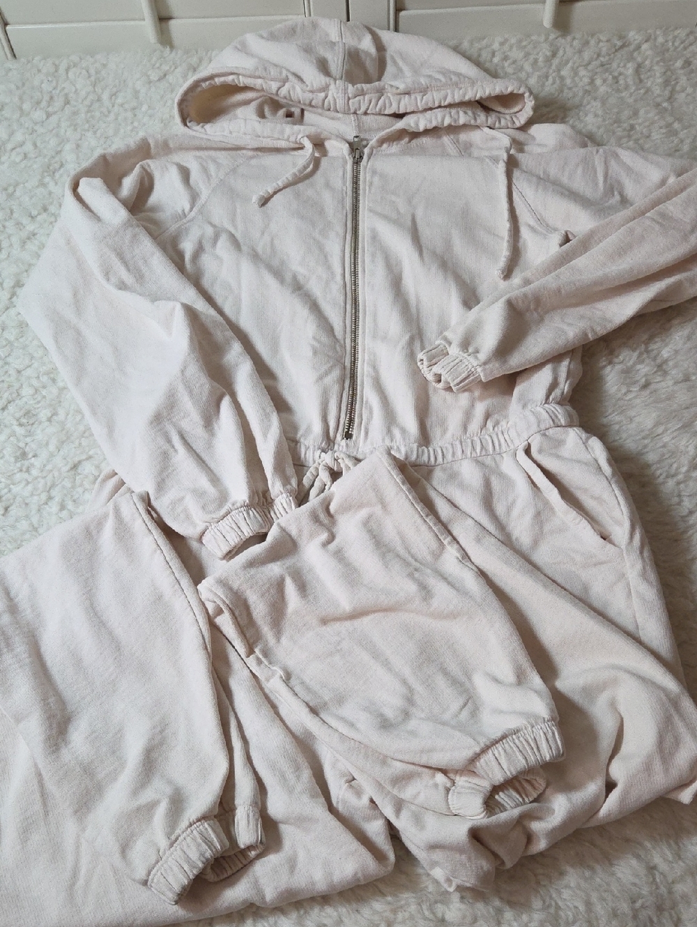 Year of Ours Sweatshirt Onesie Jumpsuit Sz S Bone 100% Cotton - Picture 7 of 16